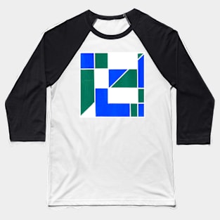 Inverted Blue Green Geometric Abstract Acrylic Painting V Baseball T-Shirt